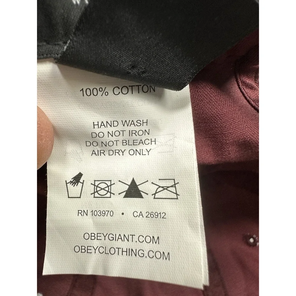 Obey Burgundy O.B.E.Y. Embroidered Logo Cap